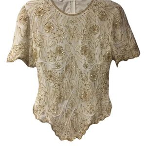 Vintage ~1980s~New~Womens ~Laurence Kazar ~Silk ~Top~Petite ~Medium ~Blouse